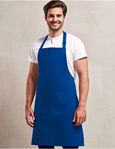 P-PR154-Colours Collection Bib Apron With Pocket